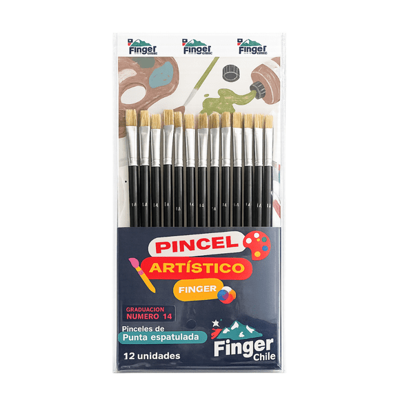 Set 12 unidades Pincel espátula cerda Nº 14