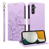 Funda Billetera Foxdock Compatible Con Samsung Galaxy A34 5G, Diseño Perrito Tierno, Ranuras Para Tarjetas Y Soporte Plegable