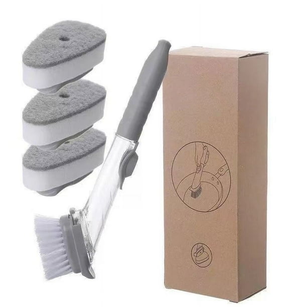 Kitchen Cleaning Tools Long Handle Dish Brush Liquid Soap Dispenser Cleaner Dish Scrubber Brush Dishwashing Sponge Pot Wash Wipe