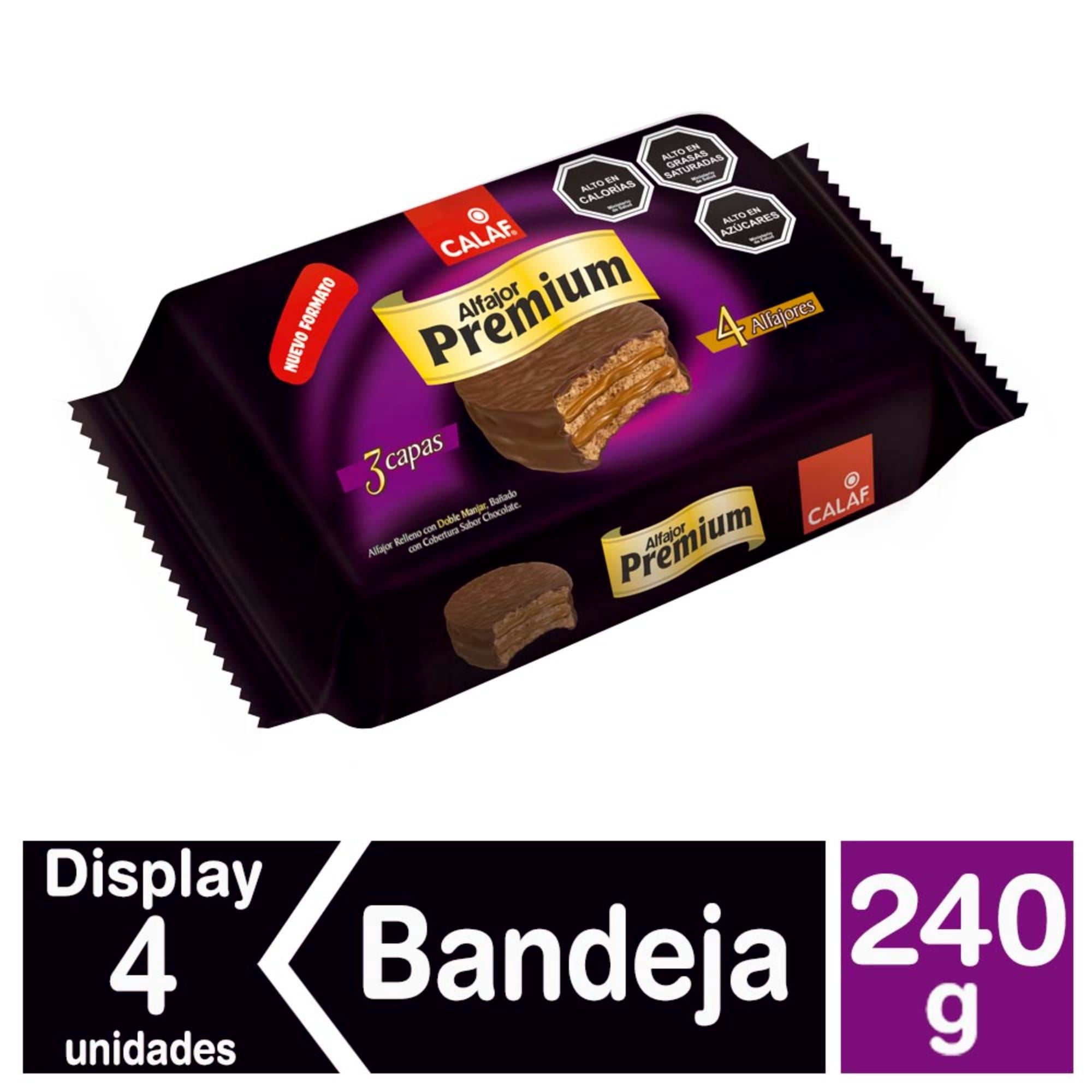 Chocolate Alfajor Premium 4 Un 240 g Calaf