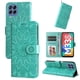thumbnail image 1 of Funda tipo cartera FOXDOCK para Samsung Galaxy M33 5G , diseño girasol en relieve, cuero PU, cierre magnético, soporte y tarjetero, 1 of 5
