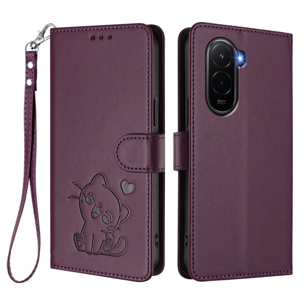 Xiaomi POCO M7 4G Funda Billetera con Ranuras para Tarjetas, Morado Oscuro