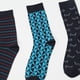 thumbnail image 4 of Calcetines Hombre Tripack Mix Print Negro Corona, 4 of 4