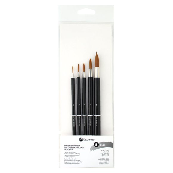 Set de 5 pinceles de fibra Taklon Yasutomo para artista