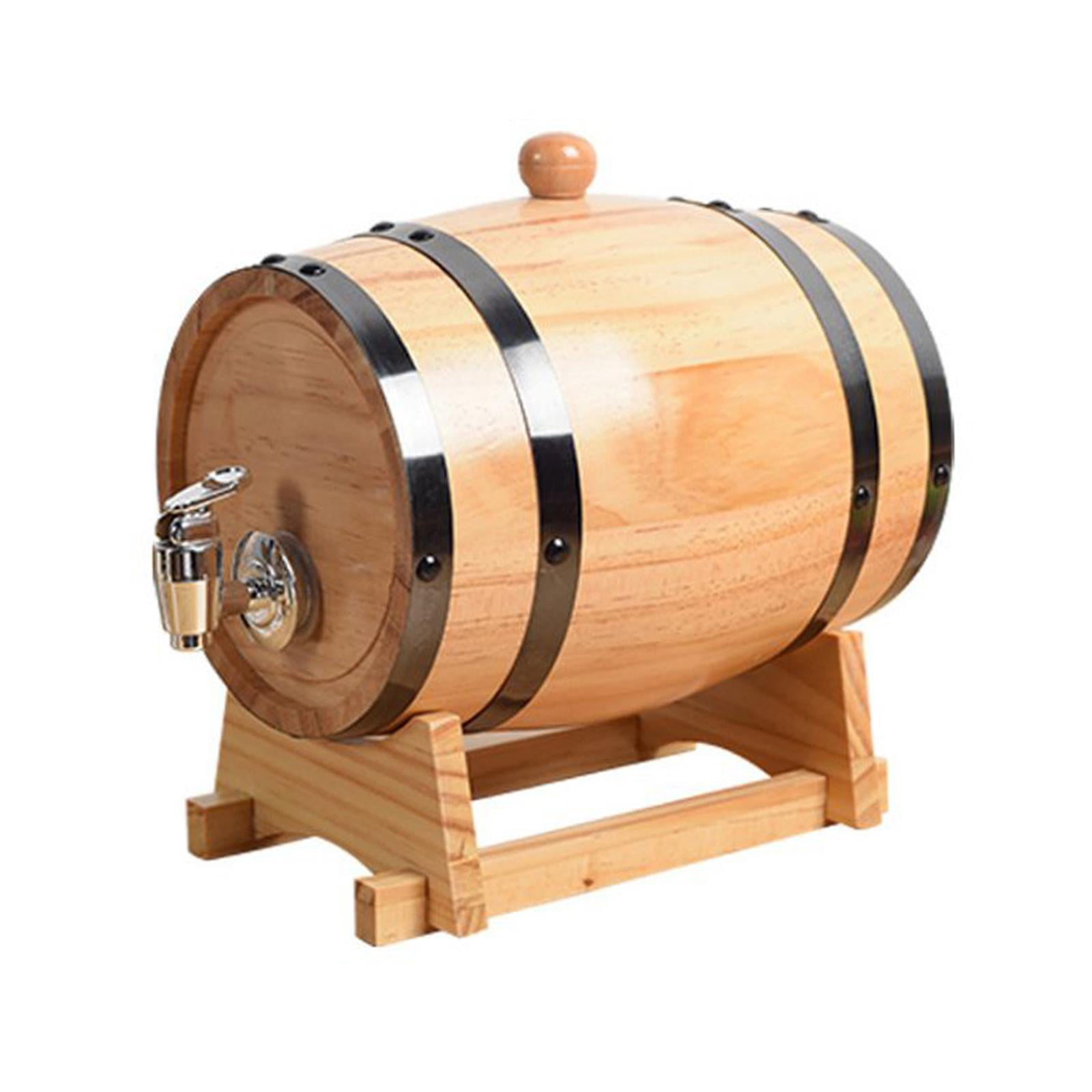 Magideal - Barril De Envejecimiento De Madera Con Soporte, Barril De Vino, Bar De Regalo, Contenedor De Vino Para Enólogo, Brandy, Cóctel, Envejecimiento, Barman 1l 18x127x15cm