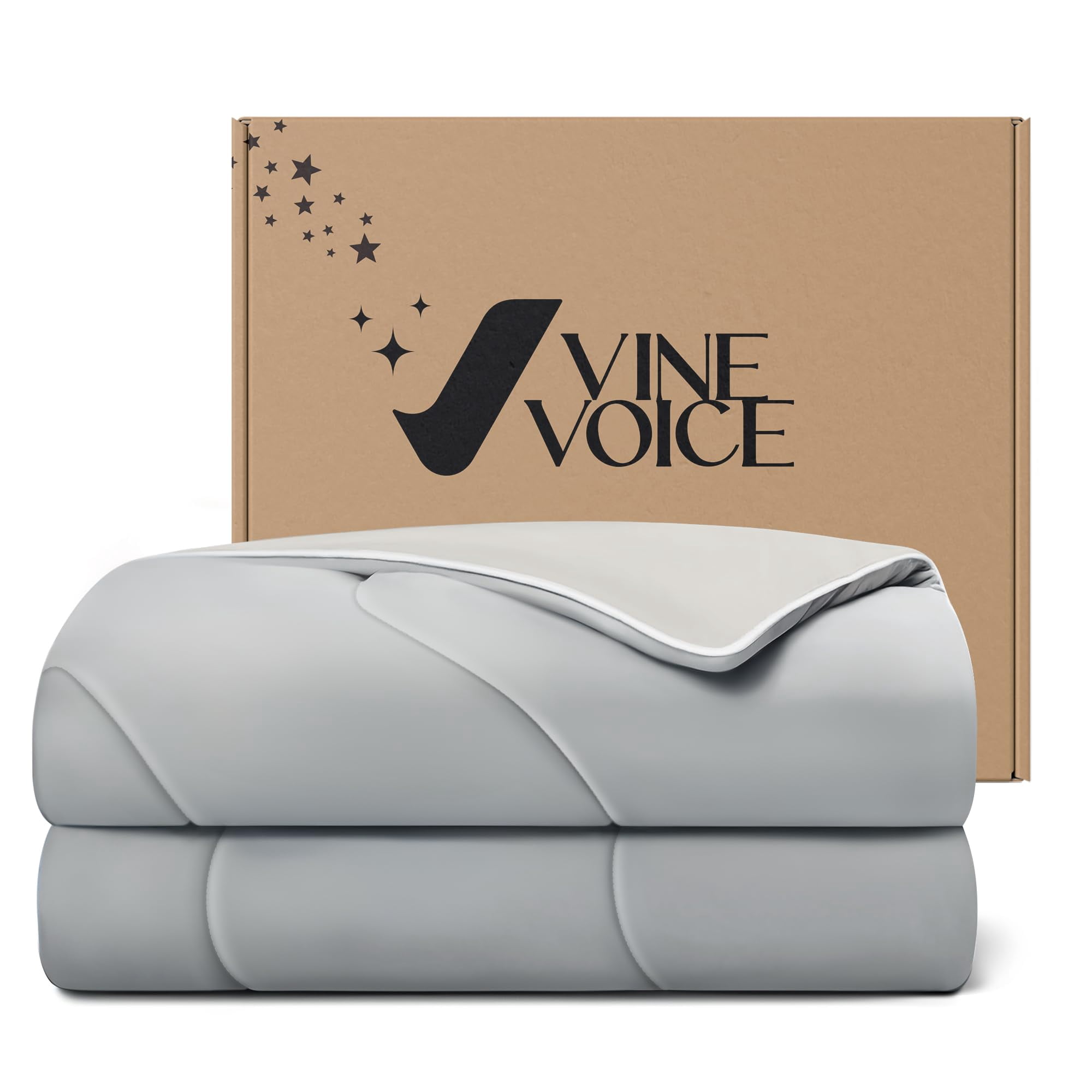 Vine Voice - Manta De Refrigeración Full Queen Color Gris Plateado