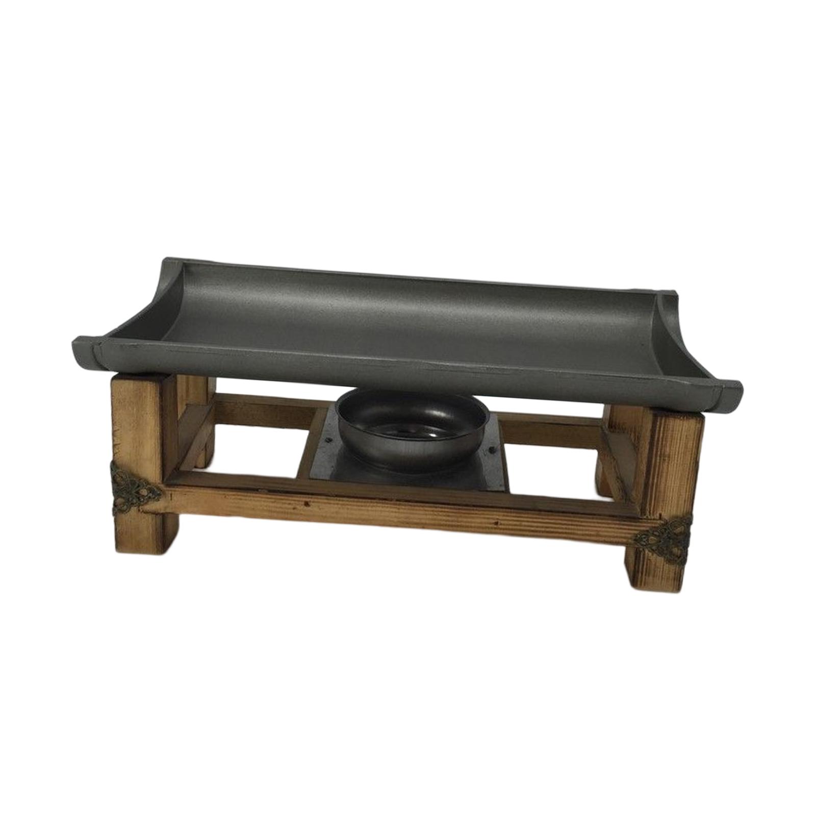 Magideal - Parrilla Portátil Pan Plancha Plato Carne Filete Antiadherente Hogar Cocina Herramienta Para Asar Con Estante Para Cocinar Restaurante Al Aire Libre Pequeña