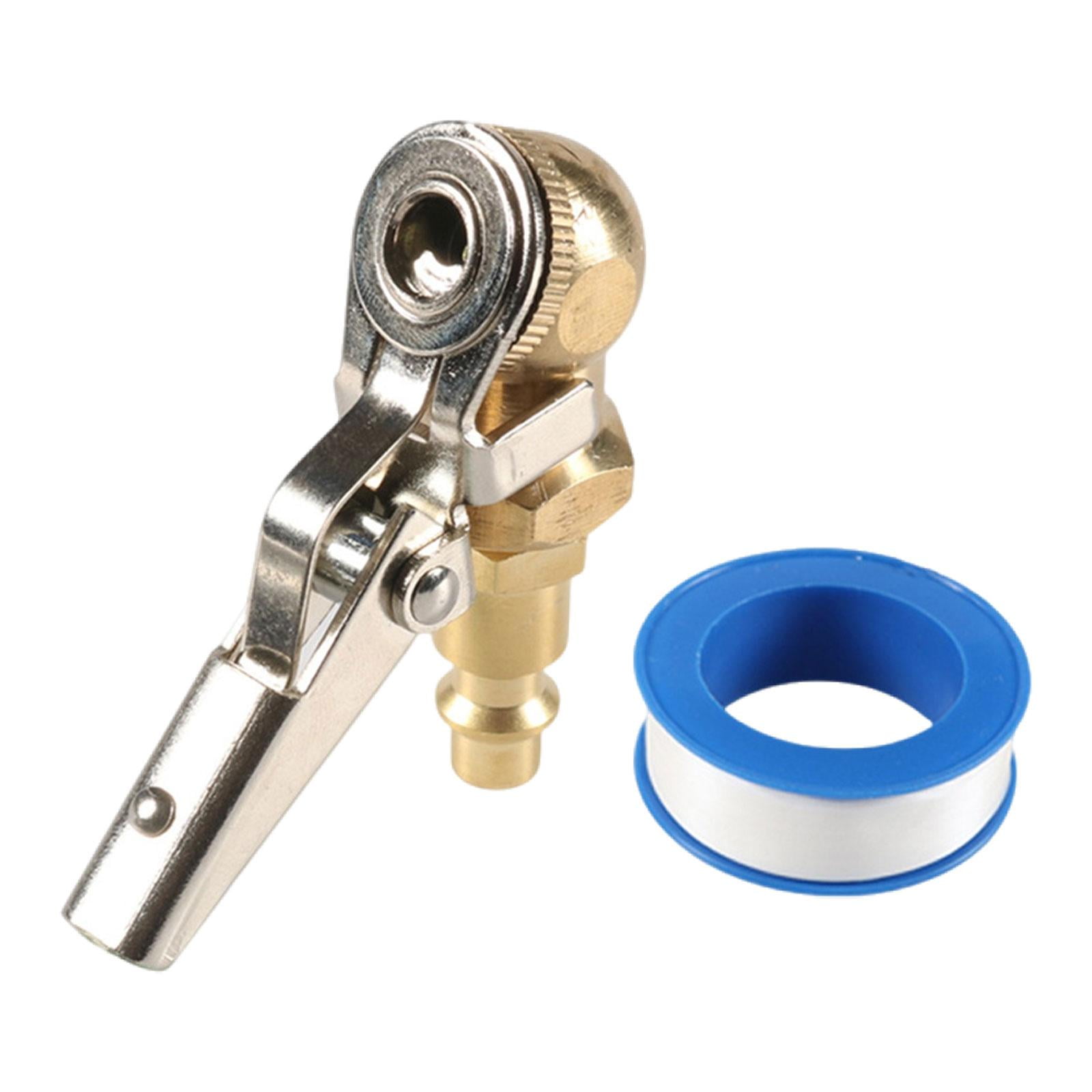 Magideal - Portabrocas De Aire Para Neumáticos De Bloqueo Con Clip, Adaptador De Boquilla Para Inflador De Neumáticos, Portabrocas De Latón Resistente Para Compr