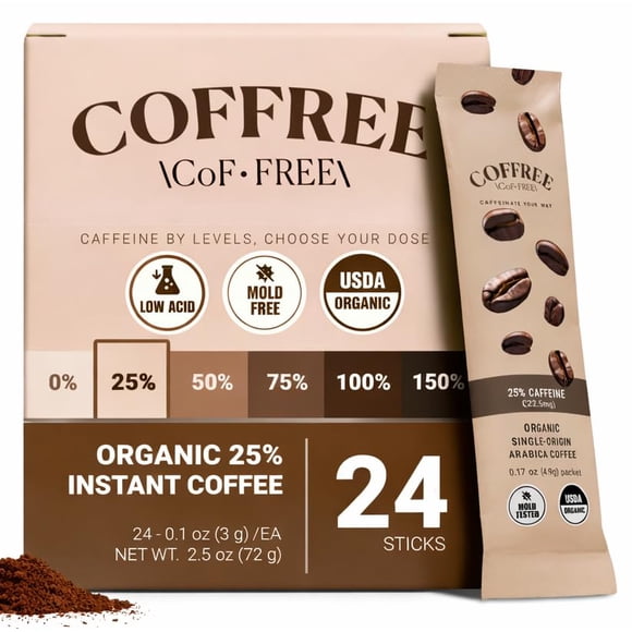 Café Instantáneo Orgánico Arábica 24 Sobres Tueste Claro