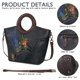 thumbnail image 5 of Bolso SHARPAD de cuero negro con estampado floral en relieve, 5 of 7
