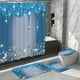 thumbnail image 3 of 4Pcs Bathroom Shower Curtain Set, Sparkling Diamond-Pattern Bathroom Curtain With 12 Hooks, Bathroom Non Slip Rugs, Toilet Cover Mat, Bathroom Partition, Room Decor, 3 of 3