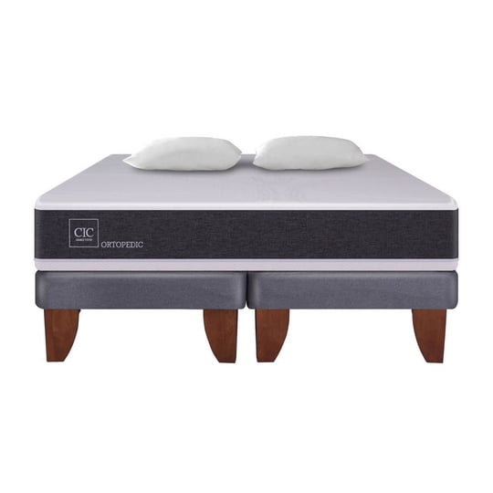 Cic - Cama Europea Europea New Ortopedic 2 Plaza Base Dividida + 2 Almohadas