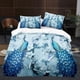 thumbnail image 1 of Colorful Feather Peacock Quilt Duvet Cover Set Bedclothes Bedspread Children3-Piece Bedding Set, 1 of 5