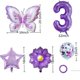 thumbnail image 2 of Juego de globos de cumpleaños JNNIMTRDAE púrpura con mariposa y número 3, 2 of 5