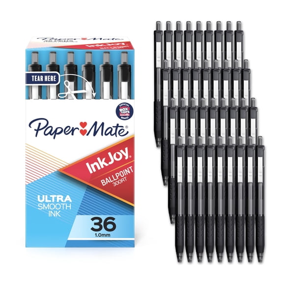 Bolígrafos Paper Mate InkJoy 300RT de punta mediana, color negro