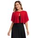 thumbnail image 2 of Capa corta TONGFANTFL de chiffon rojo para mujer, 2 of 5
