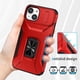 thumbnail image 2 of Funda Armada para iPhone 14 con Tapa Deslizante y Soporte Magnético Giratorio Rojo, 2 of 5