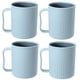 thumbnail image 1 of Vasos de plástico creativos para café (paquete de 4), vasos para fiestas, taza de plástico mejorada con asa, vaso de paja de trigo para agua, café, leche, jugo y té., 1 of 5