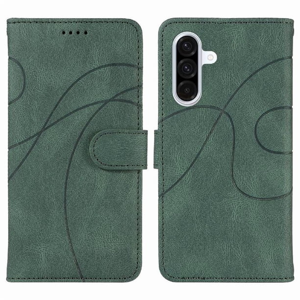 Funda tipo cartera con tapa para Samsung Galaxy A36 5G con tarjetero, soporte y cubierta magnética Verde