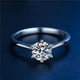 thumbnail image 3 of 1/2/3/5ct Moissanite Ring 925 Sterling Silver Engagement Wedding Ring For Female Suitable For Banquet Party Official Occasions Anniversary Gift, 3 of 5