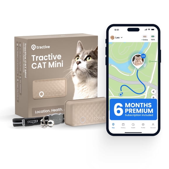 Localizador GPS Tractive Smart Cat para gatos de 3 kg o más con 6 meses de suscripción