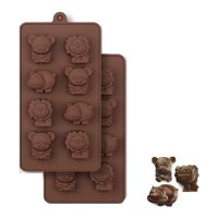 Genérico - Pack X2 Molde De Chocolate Molde De Silicona León Hipopotamo