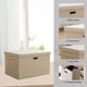 thumbnail image 3 of Cesta de almacenamiento de tela de lino con tapa, plegable, organizador de caja de almacenamiento, 3 of 5