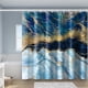 thumbnail image 1 of 1pc Luxury Gray Golden Marble Shower Curtain Set - Waterproof, Washable, and Standard Size for Bathtub - Includes 12 Plastic Hooks, 1 of 5