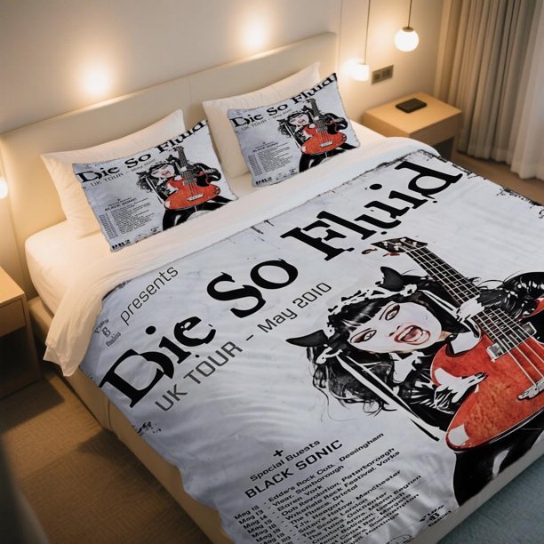 Die So Fluid UK Tour Poster 2010 Duvet Cover Set Bedding Set with a ThreePiece Duvet Cover Machine Washable