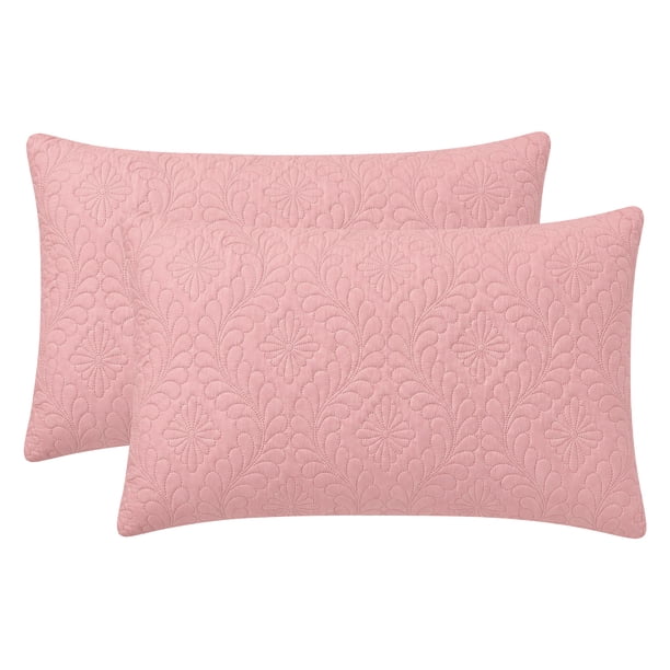 Protectores de Almohada REGALWOVEN con Tamaño Estándar de Sobre 2 Piezas, Fundas de Almohada Transpirables de Algodón para Hogar Hotel Rosa Reina