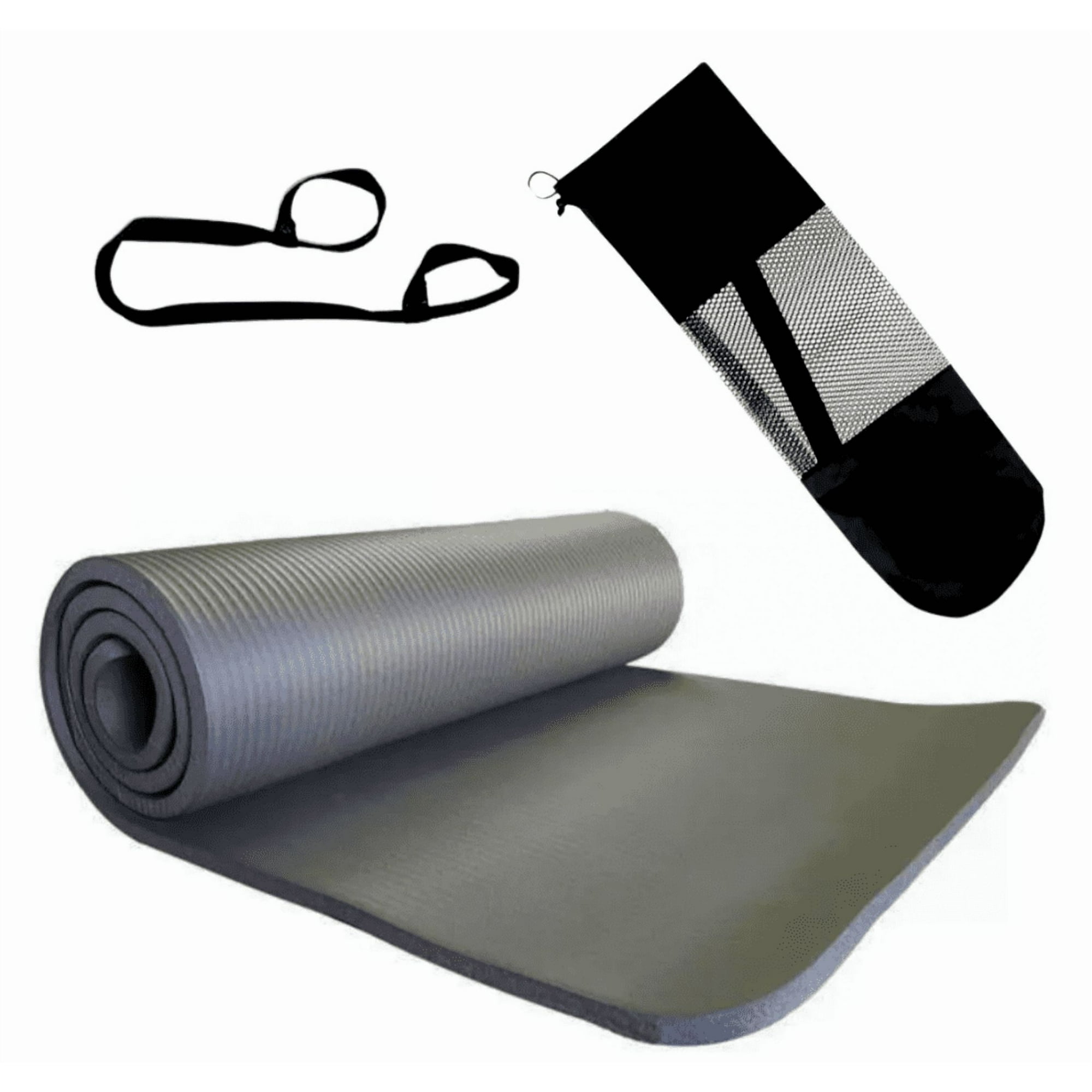 Madokin - Mat Yoga Colchoneta Ejercicio Grueso 10mm Bolso Y Correa Color Gris Oscuro