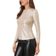 thumbnail image 4 of INSPIRE CHIC Top de Mujer de Manga Larga Brillante con Purpurina Metálica XL Beige, 4 of 8