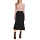 thumbnail image 2 of Falda larga de trabajo de mujer casual de pana de cintura alta ajustada con cola de pez para otoño e invierno XL negro, 2 of 6
