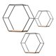 thumbnail image 3 of Juego De 3 Estantes De Pared De Hierro Hexagonales Modernos, Estante Flotante Negro, 3 of 5