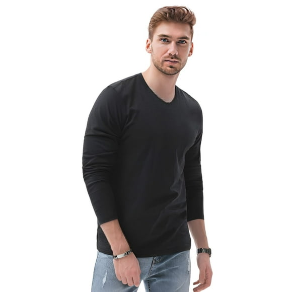 Polera Hombre Manga Corta Cuello Redondo Negro Talla S