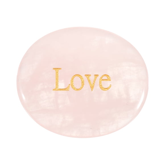 Uxcell Piedra de Preocupación Natural para el Pulgar, Piedra de Cristal Ovalada de 1.8"x1.5" con Palabras Inspiradoras, Roca de Bolsillo Cristales de Ansiedad para Mujeres, Rosa (Estilo 13)