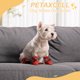 thumbnail image 5 of Uxcell Zapatos para Perros Botas, Protector de Patas Antideslizante Invierno con Correa Reflectante Impermeable, (4 Piezas, Oxford, Tamaño 7, Naranja), para Cachorros Pequeños, 5 of 7