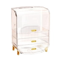 Magideal - Organizador De Encimera De Baño Contenedor De Joyería Estuche De Maquillaje Tipo De Cajón Con Tapa Cosmética Maquillaje Almacenamiento Estante De Pie Claro