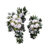 Bothyi - Conjunto De Flores De Arco De Boda Artificial Flor De Peonía De Seda Botín Guirnaldas Hechas A Mano Blanco