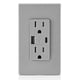 thumbnail image 3 of Cargador de pared USB Leviton tipo A y tipo C T5633-GY gris, 3 of 4