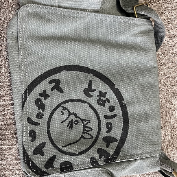 Vintage Canvas Messenger Bag, Cute Cartoon Print Crossbody Bag, Flap Shoulder Bag For School & Travel