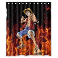 Pinghai - Cortina De Ducha Angry Luffy Con Ganchos (152 X 183 Cm)
