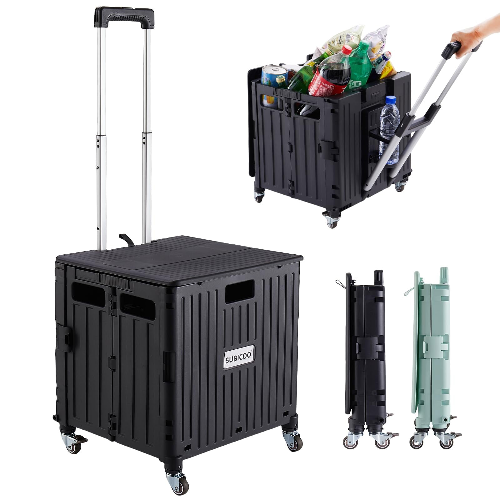 Carrito Utilitario Plegable Subicoo Carrito De Mano Portátil Con Ruedas