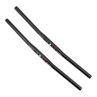 Ioensy - Manillar De Bicicleta Mtb De Fibra De Carbono Con Barra Plana De Abrazadera De 25,4 Mm Negro Brillante