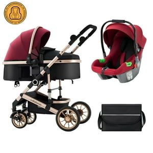 Coche Cuna Con Silla Nido Y Accesorios Lubabycas Burdeos