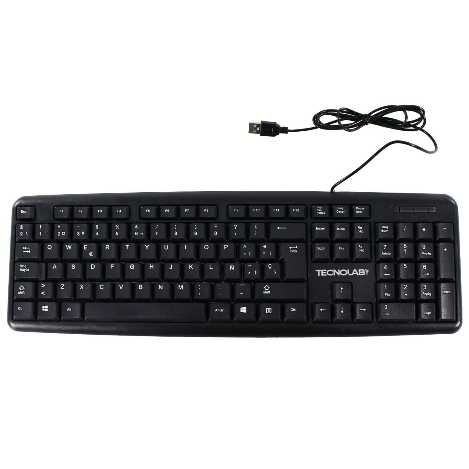 Tecnolab - Teclado Alambrico Usb Full Size 104 Teclas Estandar - Ps