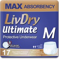 Ropa Interior Para Incontinencia Para Adultos Livdry Ultimate, Paquete De 17