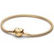 thumbnail image 2 of Pulsera PANDORA Heart Clasp Snake de 21 cm bañada en oro de 14k, compatible, 2 of 3