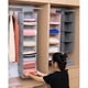 thumbnail image 5 of Organizador de armario multiusos con 6 compartimentos, plegable, con velcro, de bambú, resistente y con múltiples capas para colgar., 5 of 5
