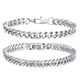 thumbnail image 1 of Pulseras de acero inoxidable para hombre y niño, 2 piezas, cadena de eslabones, 19 cm, 1 of 6